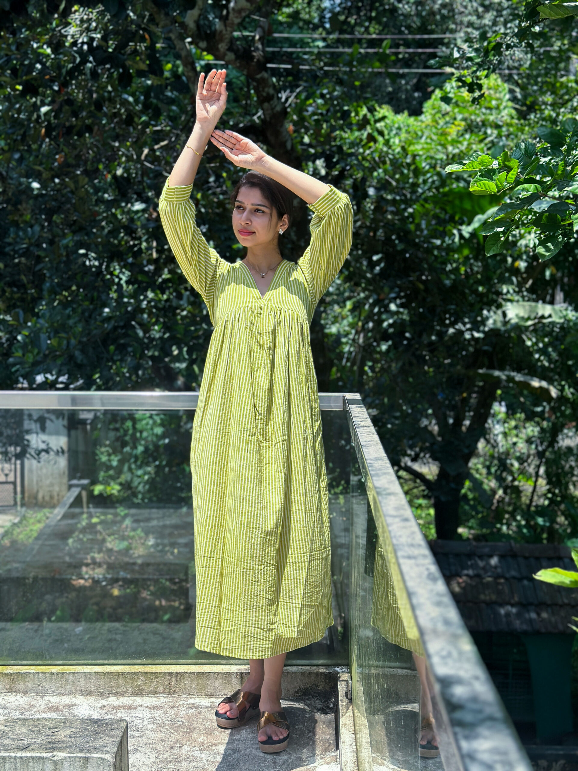 Frehira_green_stripe_dress_thewestloom1